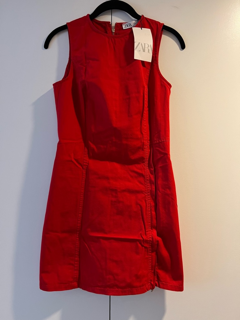 Zara Red Sleeveless Mini Shift Dress
